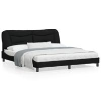 Bedframe met LED zonder matras 180x200 cm stof zwart - thumbnail