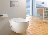 Creavit Hangend Toilet - 35.3x51cm - bidetsproeier warm/koud - spoelrandloos - wit FE322-34CB00E-0004 - thumbnail