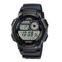 Unisex horloge Casio WORLD TIME ILLUMINATOR - 5 ALARMS. 10 YEAR BATTERY Zwart Grijs (Ø 48 mm) - thumbnail