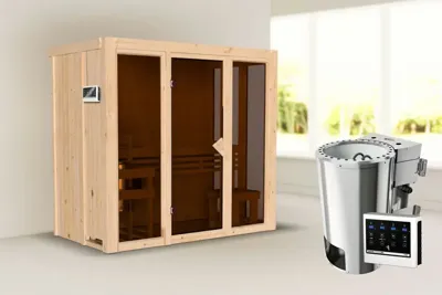 Karibu | Irava 2 Sauna | Biokachel 3,6 kW Externe Bediening