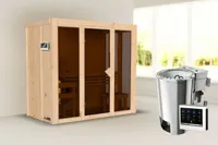 Karibu | Irava 2 Sauna | Biokachel 3,6 kW Externe Bediening - thumbnail