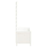 Plantenbak met rek 79x39,5x114 cm massief grenenhout wit - thumbnail