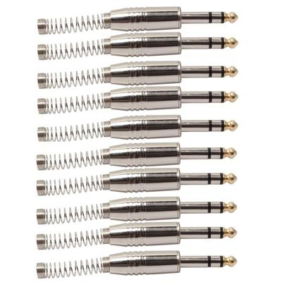 10 stuks 6.35mm metalen Audio Plug Stereo microfoon netsnoer stekker 10 stuks 6.35mm metalen Audio Plug Stereo microfoon netsnoer stekker