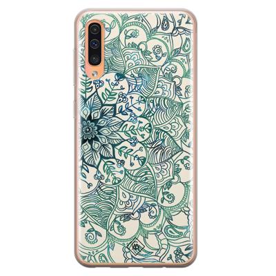 Samsung Galaxy A50/A30s siliconen hoesje - Mandala blauw Samsung Galaxy A50/A30s siliconen hoesje - Mandala blauw