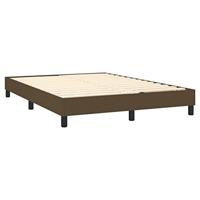 Boxspring met matras stof donkerbruin 140x200 cm - thumbnail