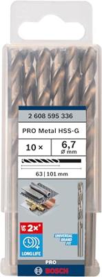 Bosch Accessories 2608595336 2608595336 HSS Metaal-spiraalboor 6.7 mm Gezamenlijke lengte 101 mm Geslepen DIN 338 Cilinderschacht 10 stuk(s)