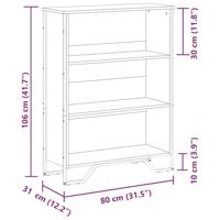 Boekenkast 80x31x106 cm bewerkt hout bruin eikenkleurig - thumbnail