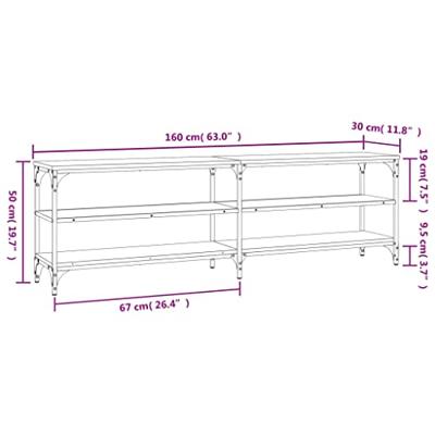 Tv-meubel 160x30x50 cm bewerkt hout grijs sonoma eikenkleurig