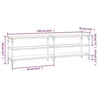 Tv-meubel 160x30x50 cm bewerkt hout grijs sonoma eikenkleurig - thumbnail