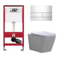 Tece Toiletset - Inbouw WC Hangtoilet wandcloset - Alexandria Flatline Rimfree Tece Square Glans Wit - thumbnail