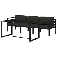 4-delige Loungeset met kussens aluminium antracietkleurig - thumbnail