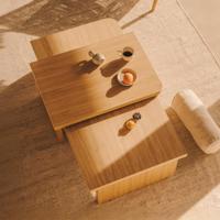 Kave Home Salontafel 'Oaq' Set van 2 stuks, Eiken - thumbnail