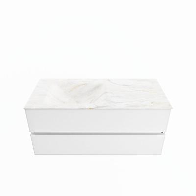 MONDIAZ VICA-DLUX 110cm badmeubel onderkast Talc 2 lades. Inbouw wastafel CLOUD links zonder kraangat, kleur Ostra. MONDIAZ VICA-DLUX 110cm badmeubel onderkast Talc 2 lades. Inbouw wastafel CLOUD links zonder kraangat, kleur Ostra.