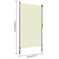 Rolgordijn voor buiten 120x270 cm crème - thumbnail
