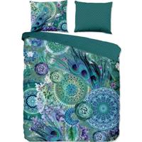 HIP Dekbedovertrek "mandala's en veren" - Groen - (240x200/220 cm) - Katoen Satijn - thumbnail