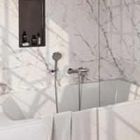 Opbouwset Bad- en Douchekraan Brauer Chrome Carving Thermostatisch Met Wandhouder En Handdouche 3 Standen Chroom - thumbnail