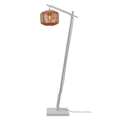 GOOD&MOJO Vloerlamp 'Tanami' Bamboe en rotan, 150cm, kleur Wit/Naturel GOOD&MOJO Vloerlamp 'Tanami' Bamboe en rotan, 150cm, kleur Wit/Naturel