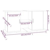 Aquariumstandaard 121x41x58 cm bewerkt hout grijs sonoma eiken - thumbnail