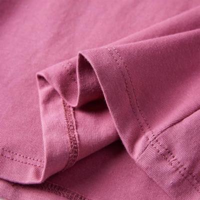 Kindershirt lange mouwen met woord in pailletten 104 frambozenkleur - thumbnail