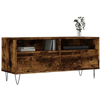 Tv-meubel 100x34,5x44,5 cm bewerkt hout gerookt eikenkleurig