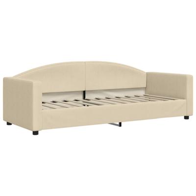 Slaapbank met onderschuifbed en lades 90x200 cm stof crèmekleur