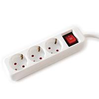 VALUE 3-voudige stekkerdoos met schakelaar, wit, 3 m - thumbnail