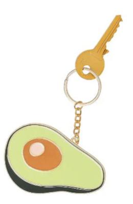 Doiy Sleutelhanger Oversized Avocado 11,8 Cm Staal/zink Groen