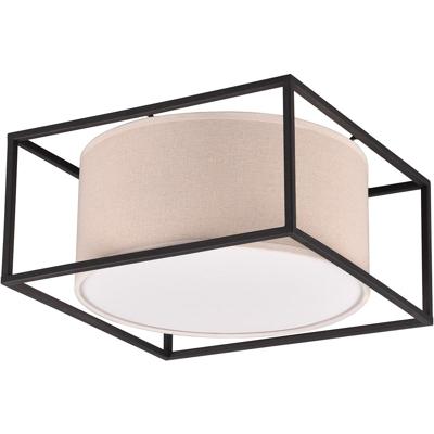 Industrieel Mat Zwarte LED Plafondlamp - 2-lichts - E27 Fitting
