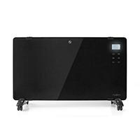 Nedis htpl20fbk glazen paneel convectorkachel thermostaat lcd-scherm 2 warmtestanden staand / wandmontage 2000 w zwart - thumbnail