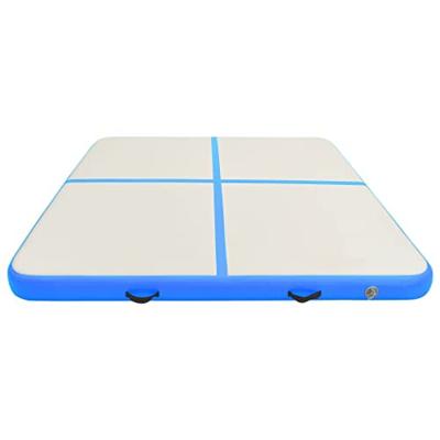 VidaXL Gymnastiekmat met pomp opblaasbaar 200x200x10 cm pvc blauw