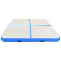VidaXL Gymnastiekmat met pomp opblaasbaar 200x200x10 cm pvc blauw - thumbnail