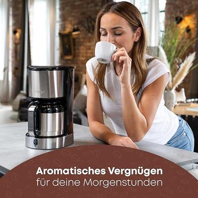 Clatronic KA 3805 Edelstahl-schwarz Koffiezetapparaat RVS Capaciteit koppen: 10 Met thermoskan