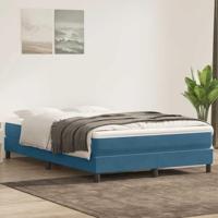 Boxspring zonder matras fluweel donkerblauw 140x210 cm - thumbnail