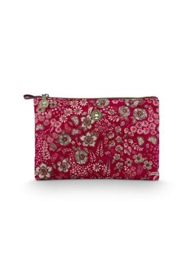 Pip Studio Pip Studio Charly Cosmetic Flat Pouch Medium Quilted Daisy Dreams Red 24x1x15.5cm Pip Studio Pip Studio Charly Cosmetic Flat Pouch Medium Quilted Daisy Dreams Red 24x1x15.5cm