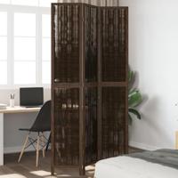 Kamerscherm met 3 panelen massief paulowniahout donkerbruin - thumbnail