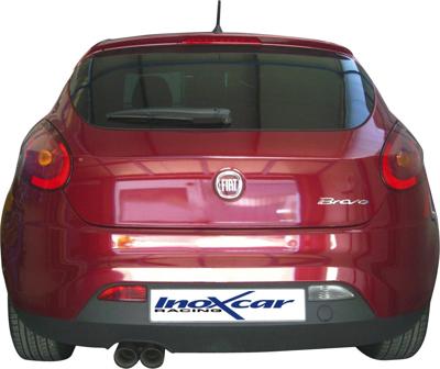 InoxCar uitlaat passend voor Fiat Bravo 1.4 T-Jet Sport (150pk) 2007- 2x80mm Racing IXFIBR06RA