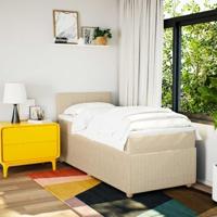 Boxspring met matras stof crèmekleurig 80x200 cm - thumbnail