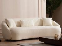 Zetel NETPUNO 3 plaatsen bouclé stof crème - thumbnail