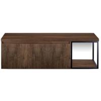 Frozen 3D Badmeubelset 140 cm - Greeplijst in Kleur - Zwart Frame - Wastafelbovenblad Dark Oak - thumbnail