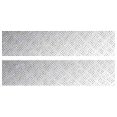 VidaXL Trap tread rechthoekig 2 pcs zilver 90 x 20 cm aluminium