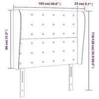 Hoofdbord met randen 103x23x118/128 cm stof blauw - thumbnail