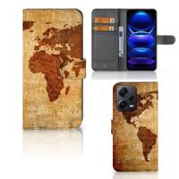 Xiaomi Poco X5 Pro | Note 12 Pro 5G | Flip Cover | Wereldkaart - thumbnail