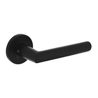 Intersteel Deurklink Hoek 90 graden op ronde rozet, zwart - thumbnail