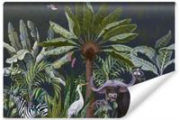 Fotobehang - Dieren in de Jungle, premium print, inclusief behanglijm - thumbnail