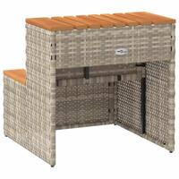 VidaXL Hottub-opstap 50x50x50,5 cm poly rattan&massief acaciahout - thumbnail