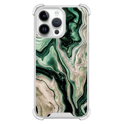iPhone 14 Pro Max shockproof hoesje - Green waves