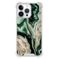 iPhone 14 Pro Max shockproof hoesje - Green waves - thumbnail