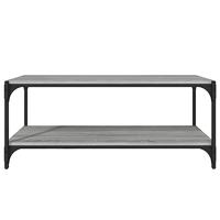 Tv-meubel 100x33x41 cm bewerkt hout en staal grijs sonoma eiken - thumbnail