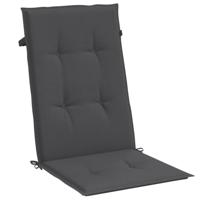 VidaXL Stoelkussens 2 st hoge rug 120x50x4 cm stof gemêleerd antraciet - thumbnail