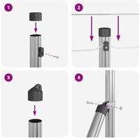 VidaXL Afrasteringspaal zilver 25 x 0,6 m (19 x 19 mm gaas) staal - thumbnail